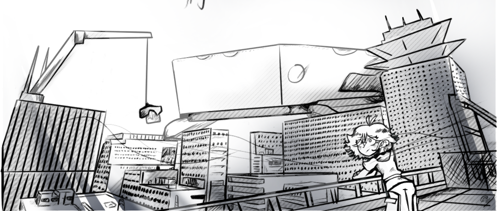 Halley en la ciudadela Concept art